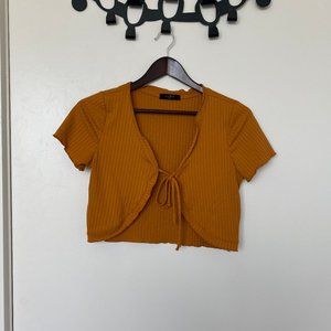 Ribbed Front Tie Top